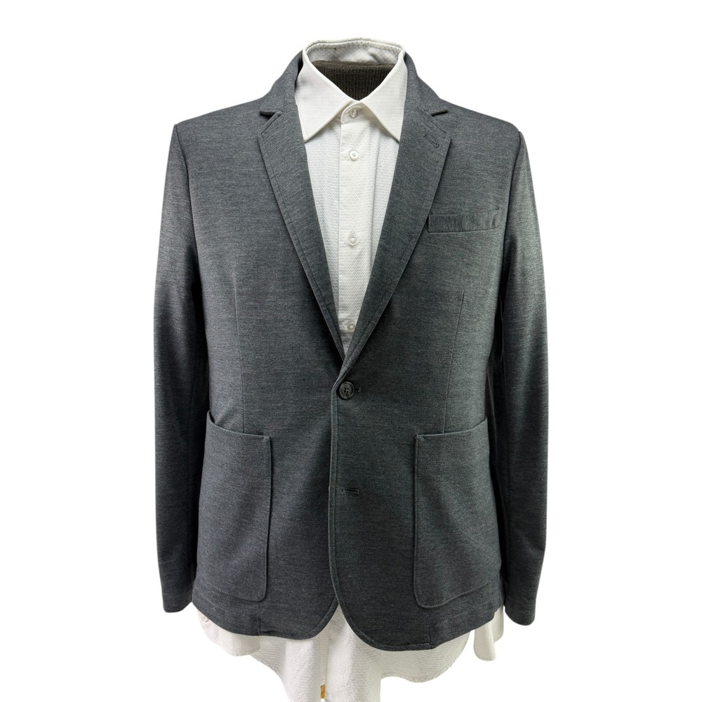 Mercer + Mettle Mens Gray Knit Two Button Blazer Sport Coat Size Medium MM1000